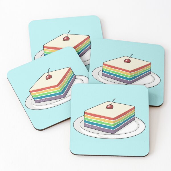 Item preview, Rainbow cake cartoon illustration designed and sold by Misscartoon.