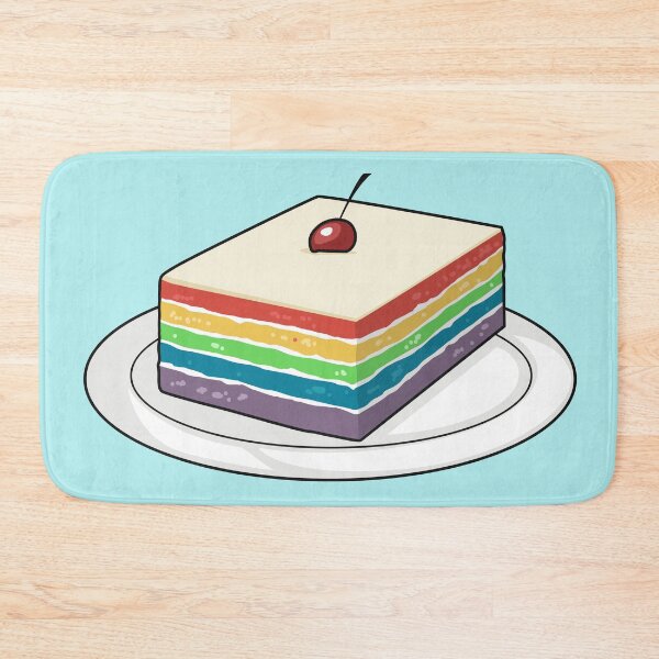 Item preview, Rainbow cake cartoon illustration designed and sold by Misscartoon.