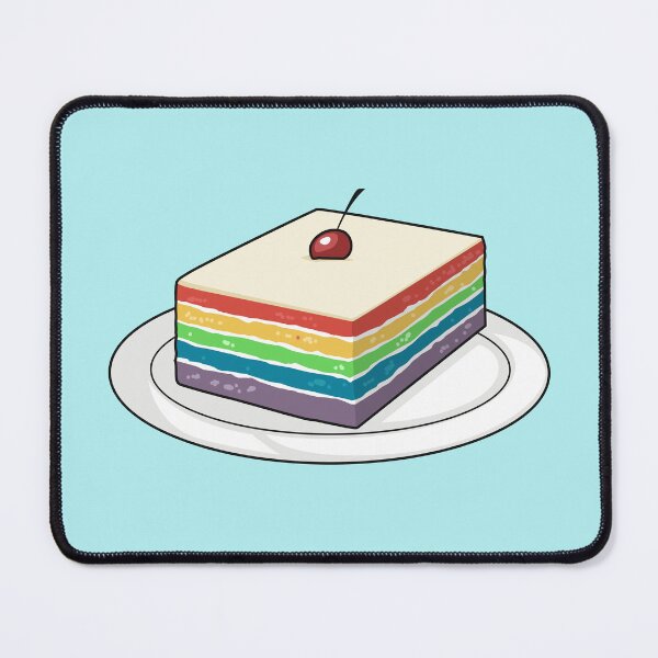 Item preview, Rainbow cake cartoon illustration designed and sold by Misscartoon.