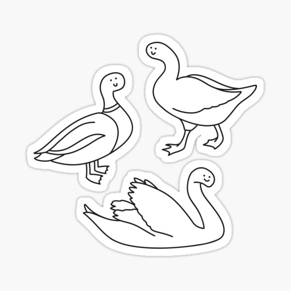 Badly Drawn Water Birds Sticker