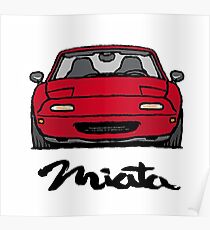 MX5 Miata NA Red Poster