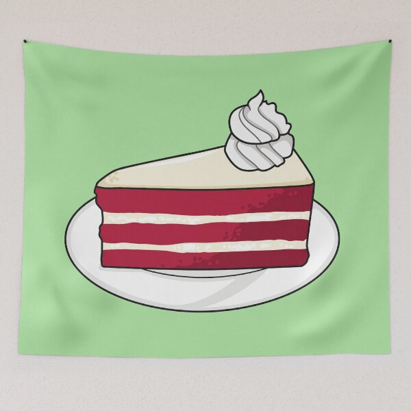 Item preview, Red velvet cake cartoon illustration designed and sold by Misscartoon.