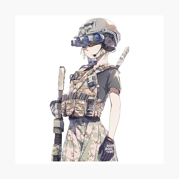 Vista previa del artículo con la obra «Operador Waifu con NVG», diseñado y vendido por TaxThisFedBoy.