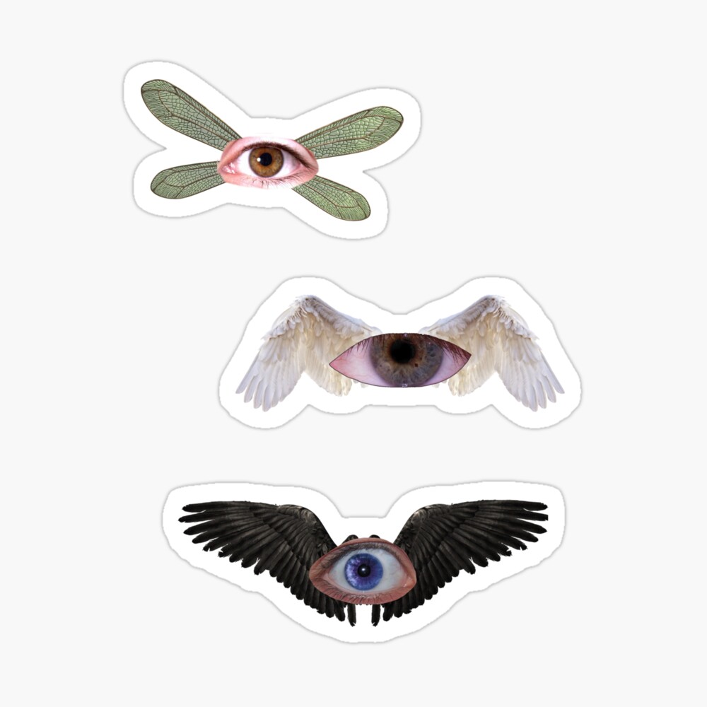 weirdcore eyes and wings | Sticker