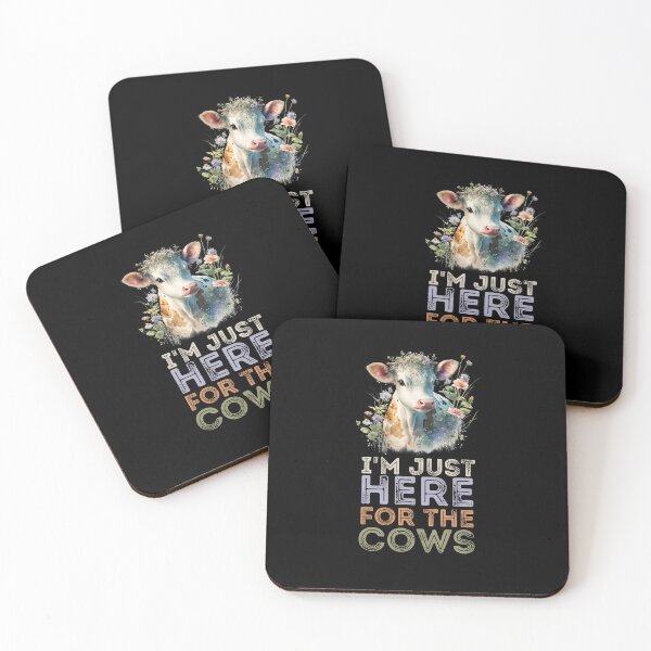 Item preview, I'm just here for the Cows - Lovely Cow painting designed and sold by FarmsteadAcers.