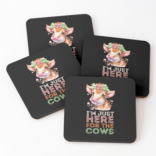 Item preview, Flowery I'm just here for the Cows - Lovely Cow painting designed and sold by FarmsteadAcers.