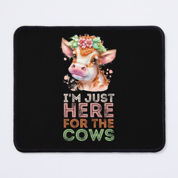 Item preview, Flowery I'm just here for the Cows - Lovely Cow painting designed and sold by FarmsteadAcers.