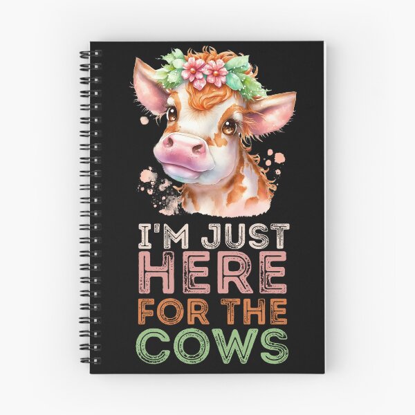 Item preview, Flowery I'm just here for the Cows - Lovely Cow painting designed and sold by FarmsteadAcers.