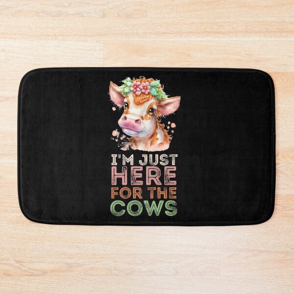 Item preview, Flowery I'm just here for the Cows - Lovely Cow painting designed and sold by FarmsteadAcers.