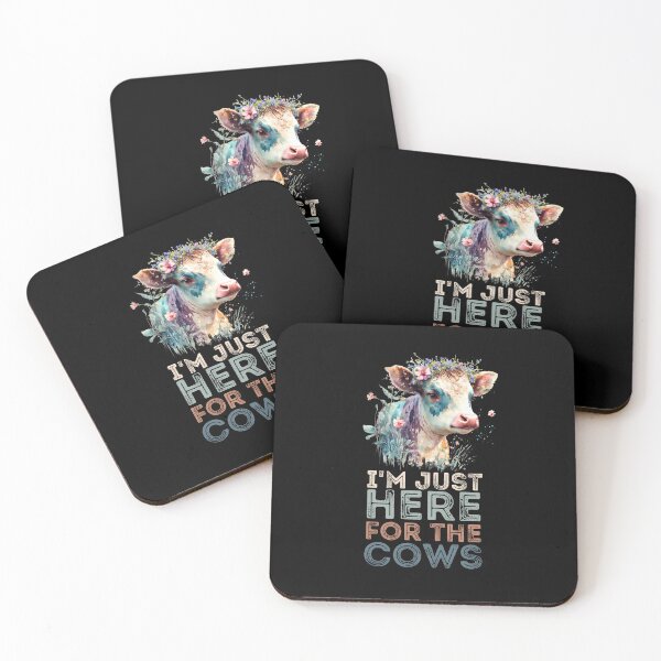 Item preview, Colorful Farm Cow - I'm just here for the Cows - Lovely Cow painting designed and sold by FarmsteadAcers.