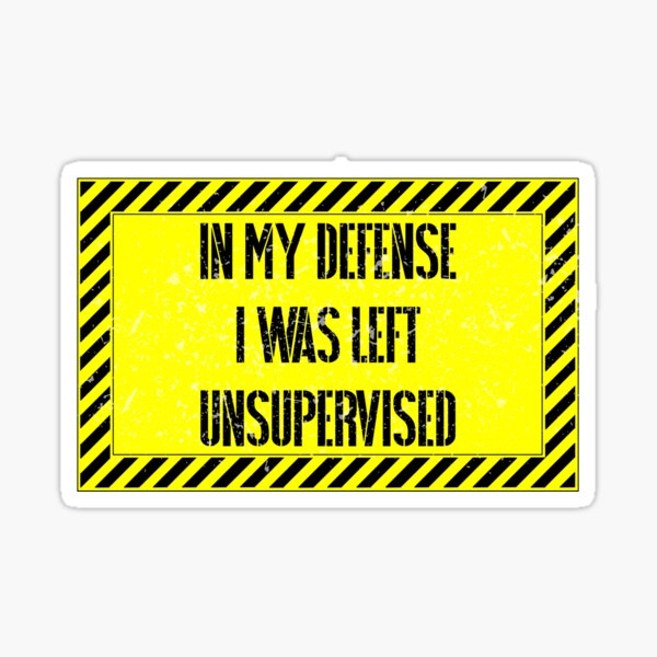 In my defense I was left unsupervised In my defense I was left unsupervised