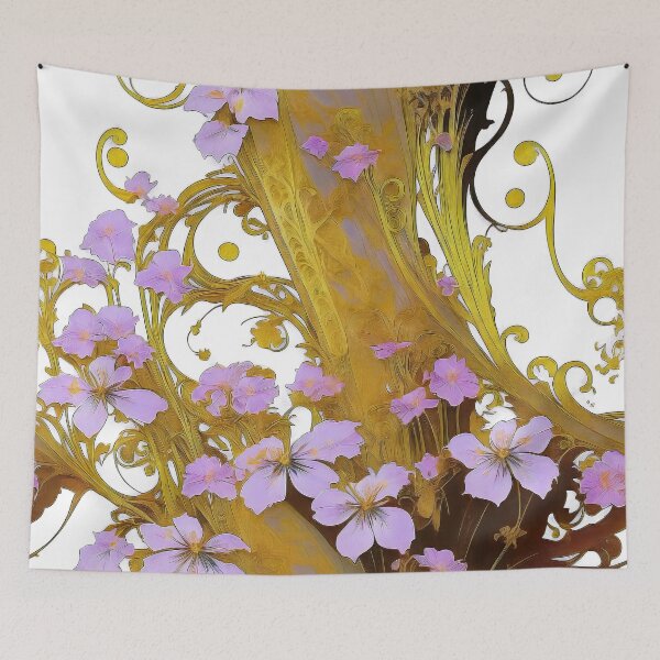 Item preview, Art Nouveau Classical Flower Illustration Print designed and sold by entwithanaxe.