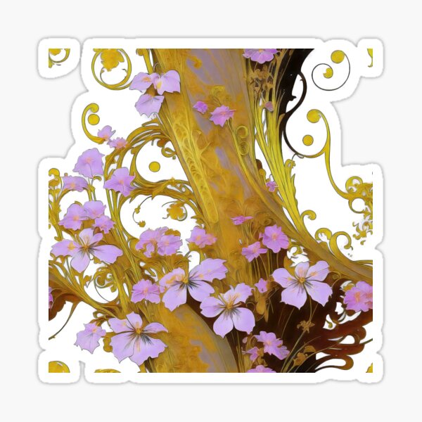 Item preview, Art Nouveau Classical Flower Illustration Print designed and sold by entwithanaxe.