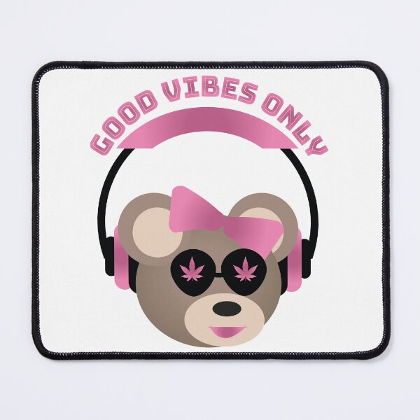Item preview, GOOD VIBES ONLY PINK TEDDY BEAR COLORFUL FUNNY designed and sold by al21ex.