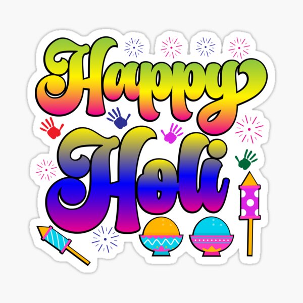 Colourful Holi Stickers for Sale