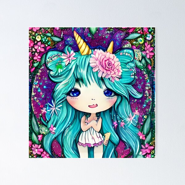 Item preview, Cute Unicorn Girl designed and sold by purplesensation.