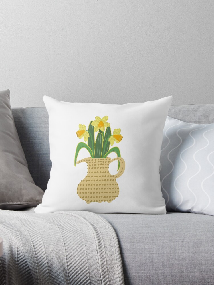 Thumbnail 1 of 3, Throw Pillow, Daring Daffodil designed and sold by Lotta Wanner.