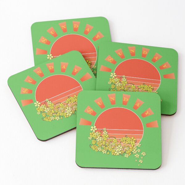 Item preview, Sunny Sunday Sunset with Summer Flower Vine on Green designed and sold by Karen McFarland.