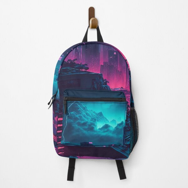 Item preview, Violet Vapor - Cyberpunk Cityscape Skyline designed and sold by ArkMinted.