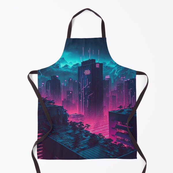 Item preview, Violet Vapor - Cyberpunk Cityscape Skyline designed and sold by ArkMinted.