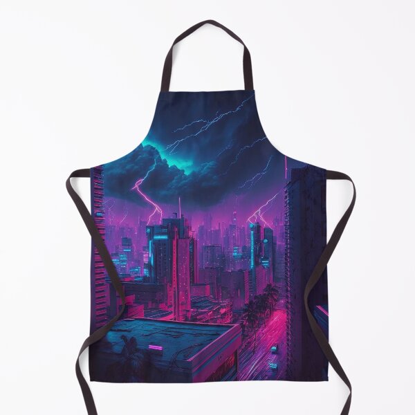 Item preview, Violet Storm - Cyberpunk Cityscape Skyline designed and sold by ArkMinted.