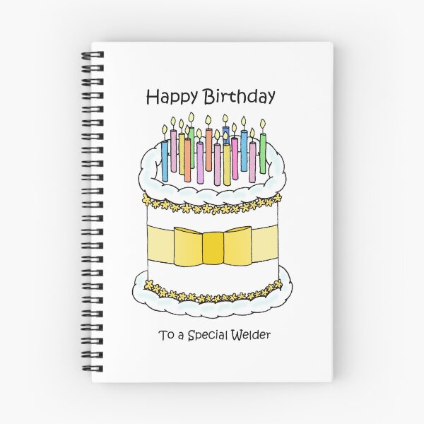 Item preview, Happy Birthday to Welder Cartoon Cake and Candles designed and sold by KateTaylor.