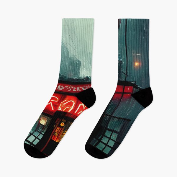 Aperçu de l'œuvre Boutique ramen pluvieuse créée et vendue par ArkMinted.