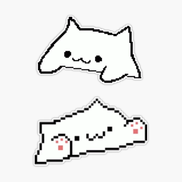 Bongo cat pixel art set Sticker for Sale by Devil Dogs Store