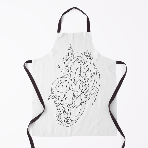 Item preview, artistic black and white ancient dragon outline illustration. artistic dragon silhouette. monster mythology flat illustration. designed and sold by Graciaisgrace.