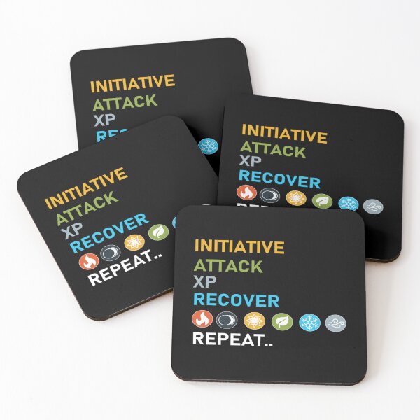Item preview, Gloomhaven Initiative, Attack, XP, Recover, Repeat Board Game Graphic - Tabletop Gaming designed and sold by DerekMcCronex.