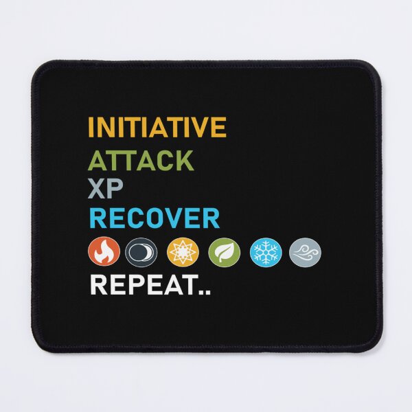 Item preview, Gloomhaven Initiative, Attack, XP, Recover, Repeat Board Game Graphic - Tabletop Gaming designed and sold by DerekMcCronex.