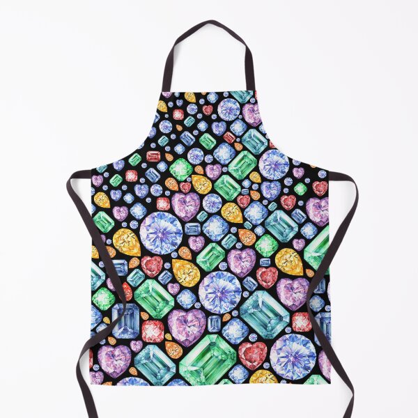 Item preview, Colorful Gemstone Painting. Sparkling Gem Print on black designed and sold by AmberSunArt.