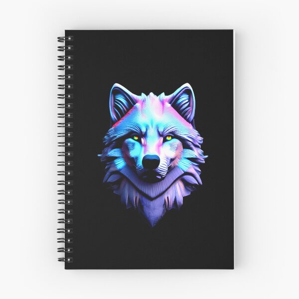 Item preview, Lavender and Pastel Blue 3D Wolf Head Sculpture - Iridescent Holographic Metallic Animal Art designed and sold by Cawaiico.