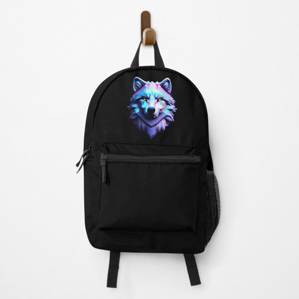 Item preview, Lavender and Pastel Blue 3D Wolf Head Sculpture - Iridescent Holographic Metallic Animal Art designed and sold by Cawaiico.