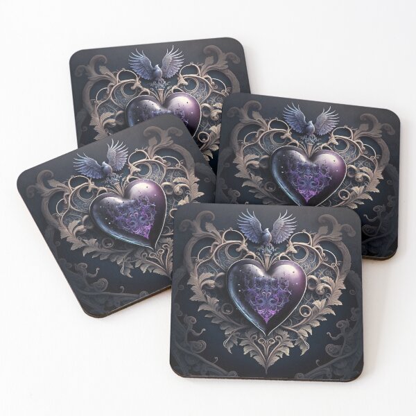 Item preview, Gothic Style Ornate Purple Heart w/ Bird Accent - Perfect for Valentines Day, Love, or Decorating in General! designed and sold by Dragonstrom.