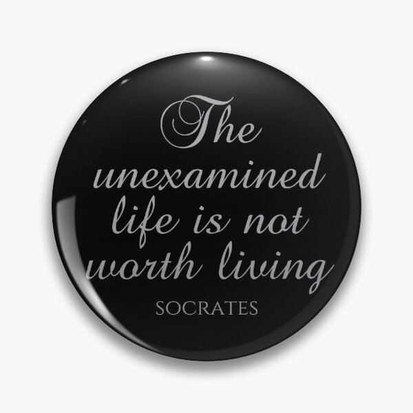 Item preview, Socrates Quote - The Unexamined Life Is Not Worth Living - Philosophy - Silver designed and sold by PhiloJourney.