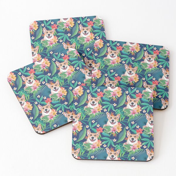 Item preview, Tropical Red White Corgi 1 designed and sold by lulupetart.