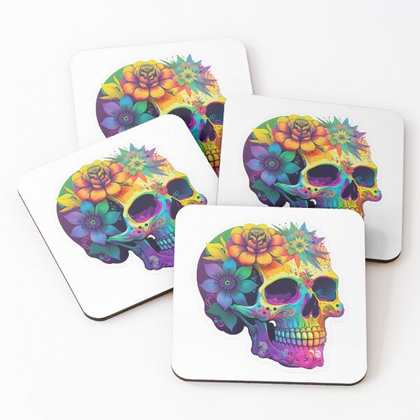 Item preview, Rainbow Flower Skull Sticker designed and sold by Dannypryce.