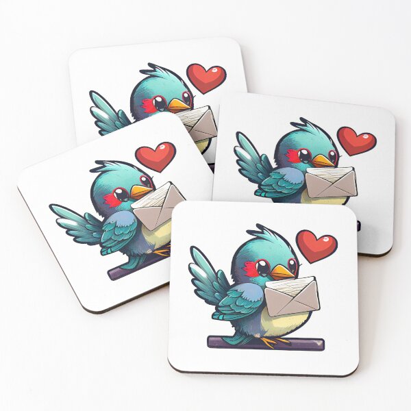 Item preview, Cute Illustration of a bird bringing a love letter designed and sold by lordyswiss.