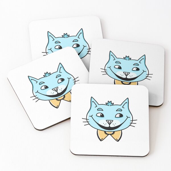 Item preview, Blue smiling cat face HAPPY CAT designed and sold by jazzydevil.