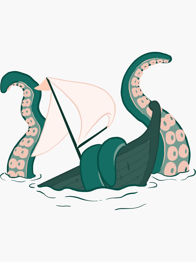 Pirate ship VS the Kraken Sea Monster | Sticker