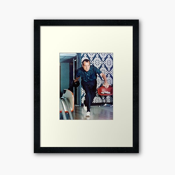 Richard Nixon Bowling Framed Art Print