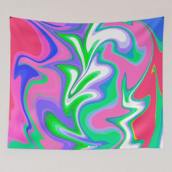 Item preview, Modern Swirl Abstract Pattern Neon Tones, Neon Green, Neon Blue, White, Pink, Red, Purple, Multicolor Design designed and sold by theprintedclub.