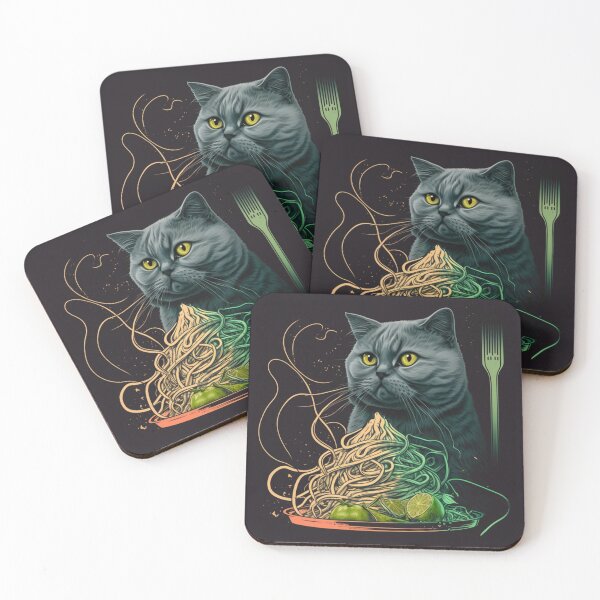 Item preview, Spaghetti Noodles And British Shorthair Cat designed and sold by Nocturne  Paws.