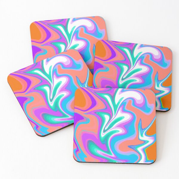 Item preview, Modern Swirl Abstract Pattern Neon Tones, Orange, Neon Blue, White, Pink, Green, Purple, Multicolor Design designed and sold by theprintedclub.