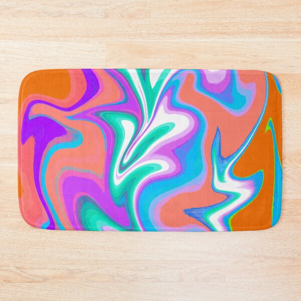 Item preview, Modern Swirl Abstract Pattern Neon Tones, Orange, Neon Blue, White, Pink, Green, Purple, Multicolor Design designed and sold by theprintedclub.