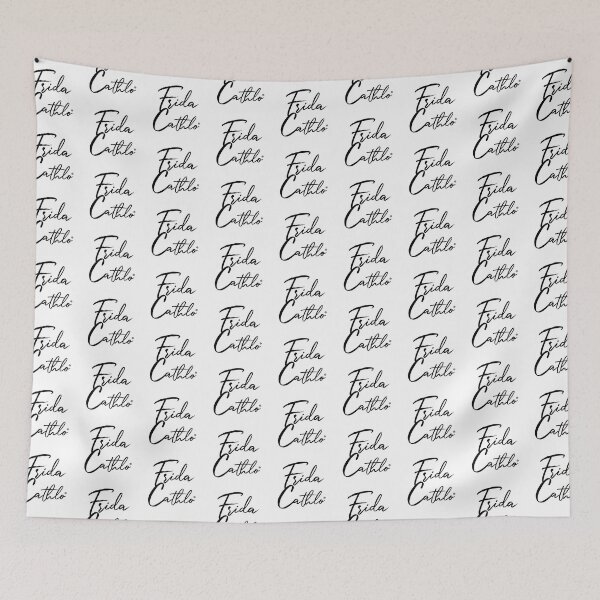 Item preview, Black And White Text Cat Frida Cathlo version of - Frida Kahlo designed and sold by Jaime Ortiz.