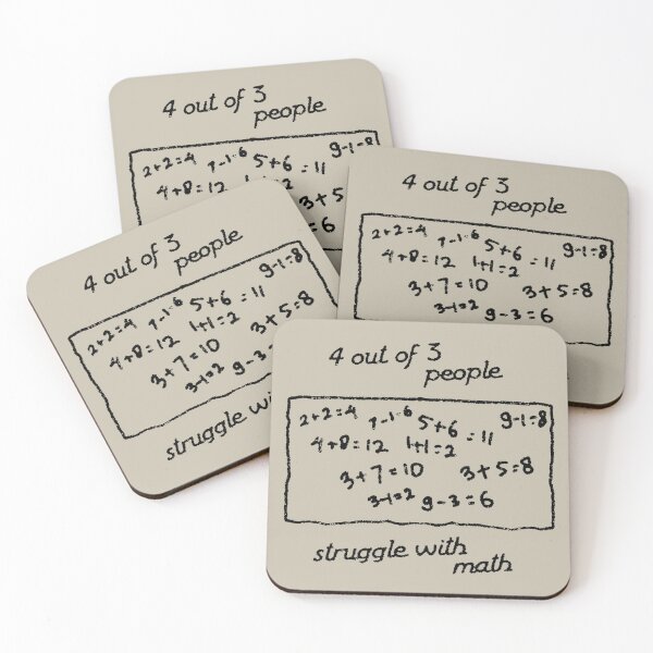 Item preview, 4 out of 3 people struggle with math (black) designed and sold by SolidEarthArt.