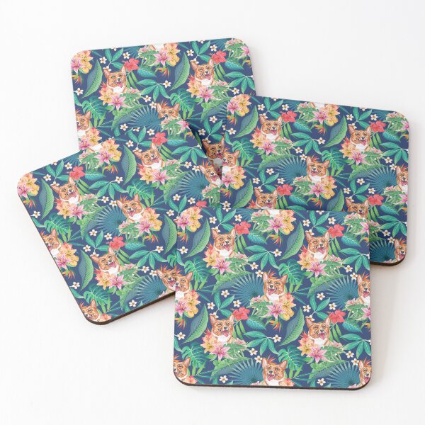 Item preview, Tropical Red White Corgi 4 designed and sold by lulupetart.