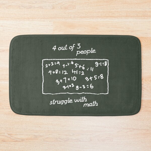 Item preview, 4 out of 3 people struggle with math (white) designed and sold by SolidEarthArt.